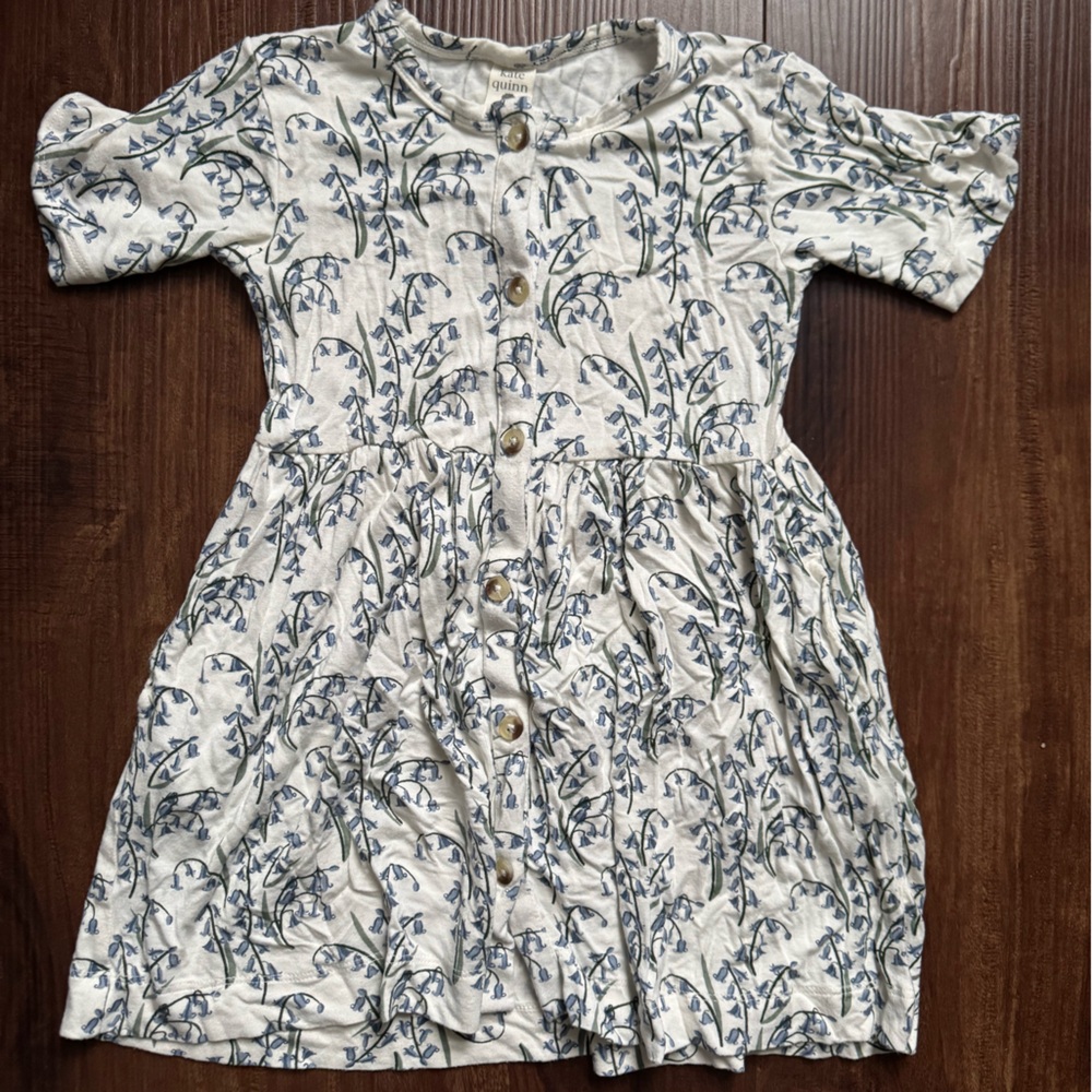 Kate Quinn Floral Button-Down Bamboo Kids Dress
